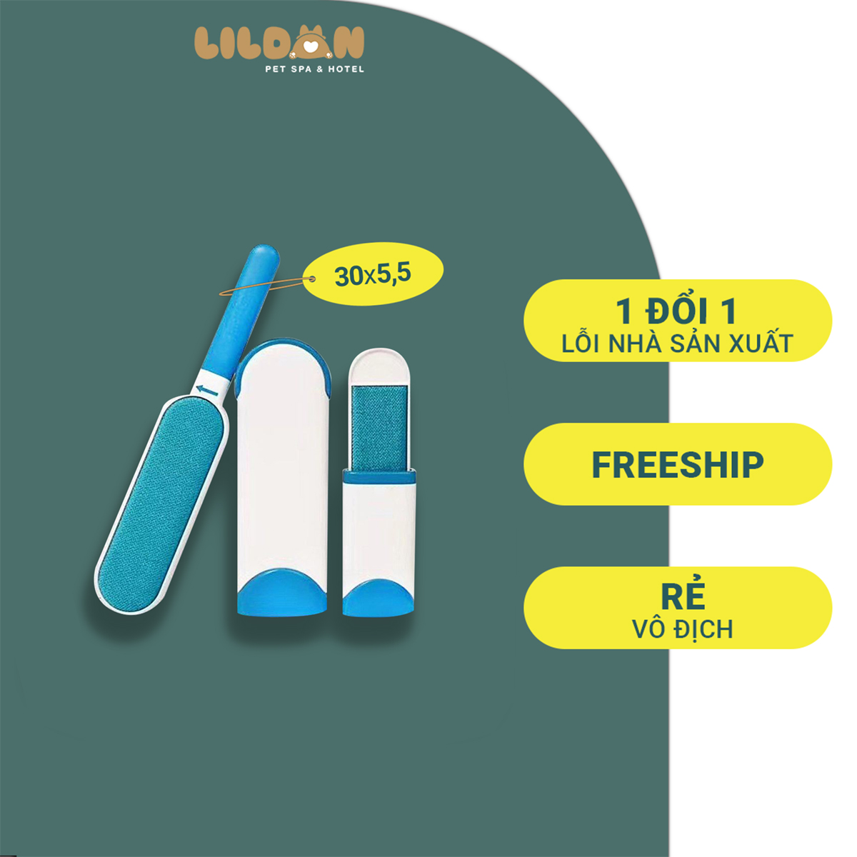 Bộ 2 Cây Lăn Lông Tĩnh Điện Làm Sạch Lông Chó Mèo Trên Quần Áo Tiện Lợi