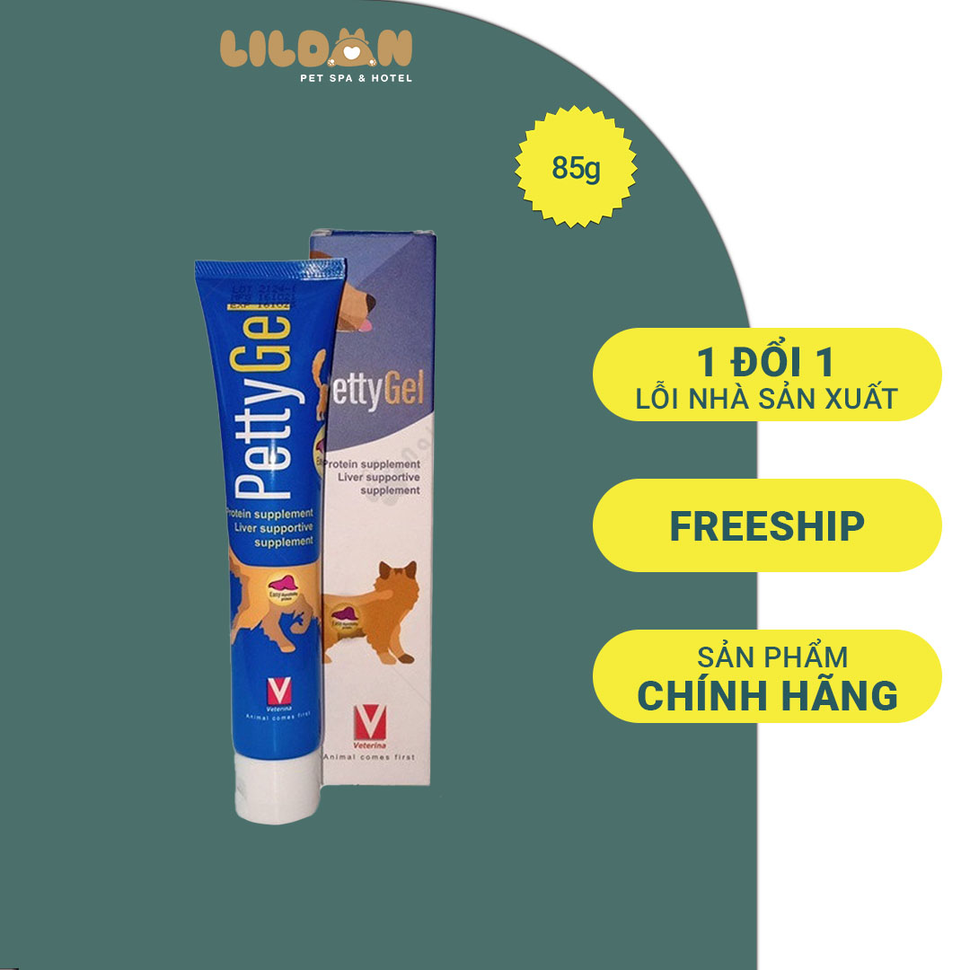 PETTY GEL Bổ Sung Protein Hỗ Trợ Chức Năng Gan Cho Chó Mèo - 85g