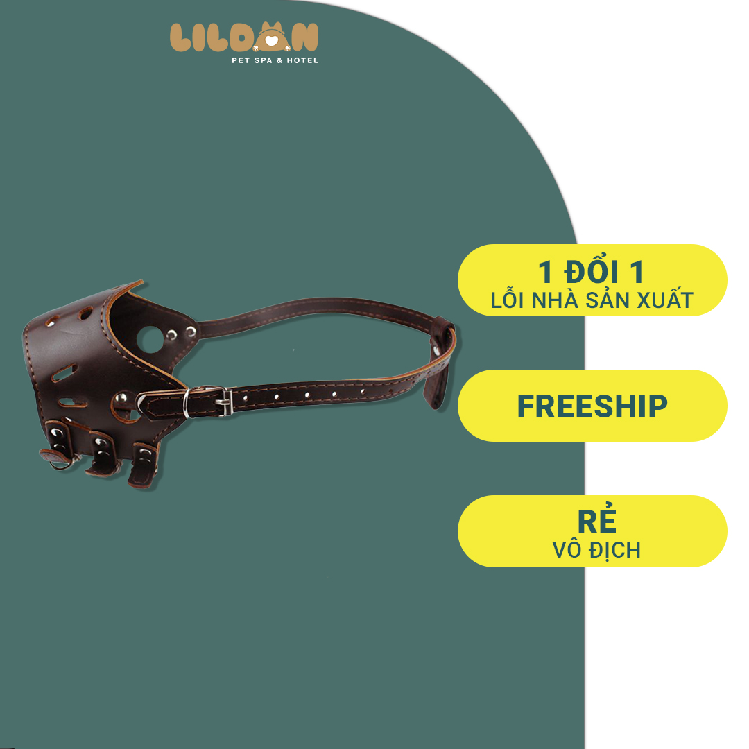 Rọ Mõm Chó Bằng Da Chống Sủa Giúp Chó Dễ Thở - Rọ Mõm Cho Chó Từ 5-20kg