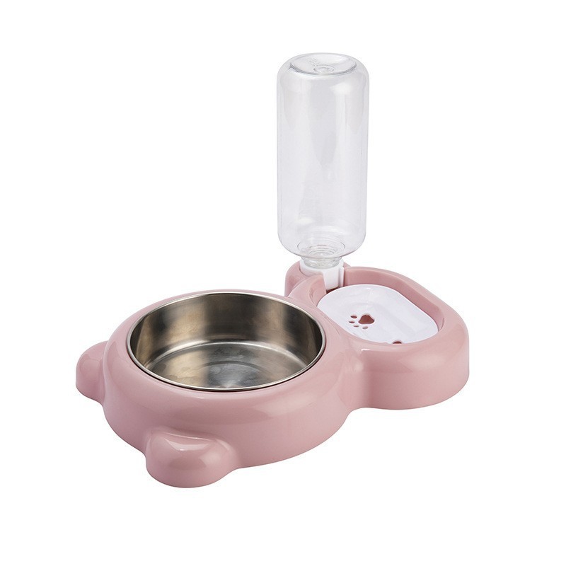 Bát Ăn Chén Ăn - Khay Ăn Hình Thú Có Bình Nước Tự Động Cho Chó Mèo