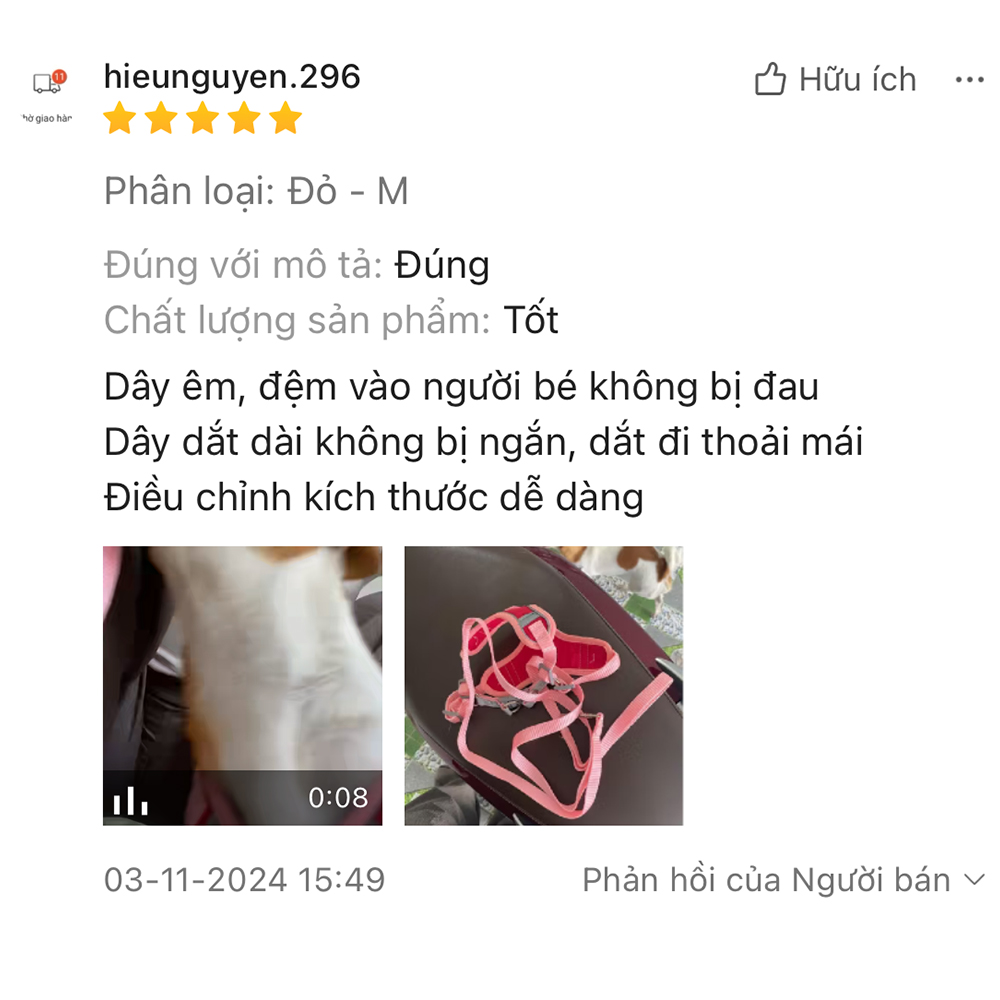 Dây Dẫn Chó Mèo - Dây Dắt Kèm Yếm Vải Bản To Ôm Ngực Êm Ái Cho Chó Mèo Kèm Dây Dẫn