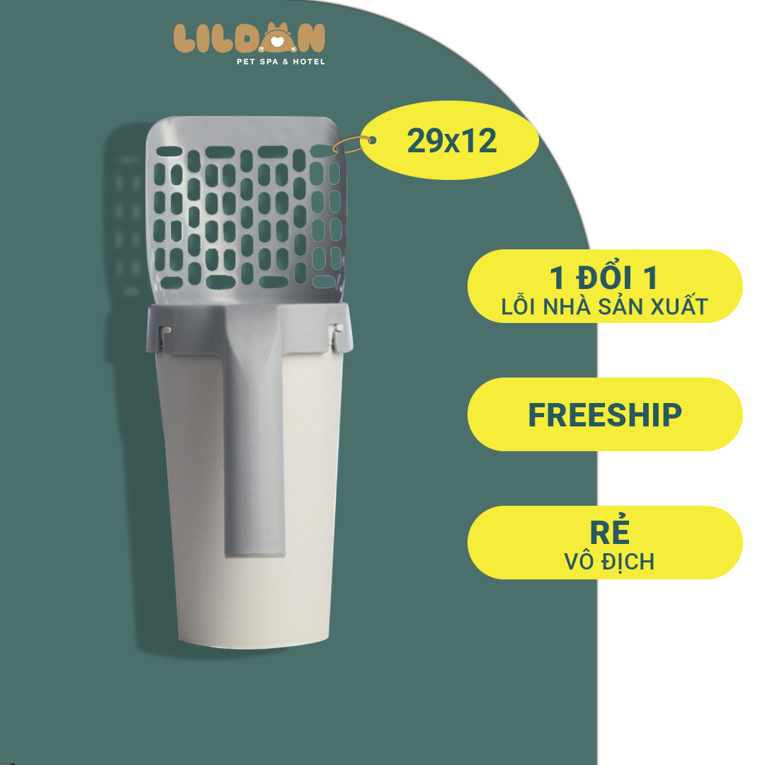 Dụng Cụ Dọn Vệ Sinh - Dụng Cụ Xúc Cát Dọn Phân Cho Mèo Có Ngăn Đựng Túi Đựng Phân
