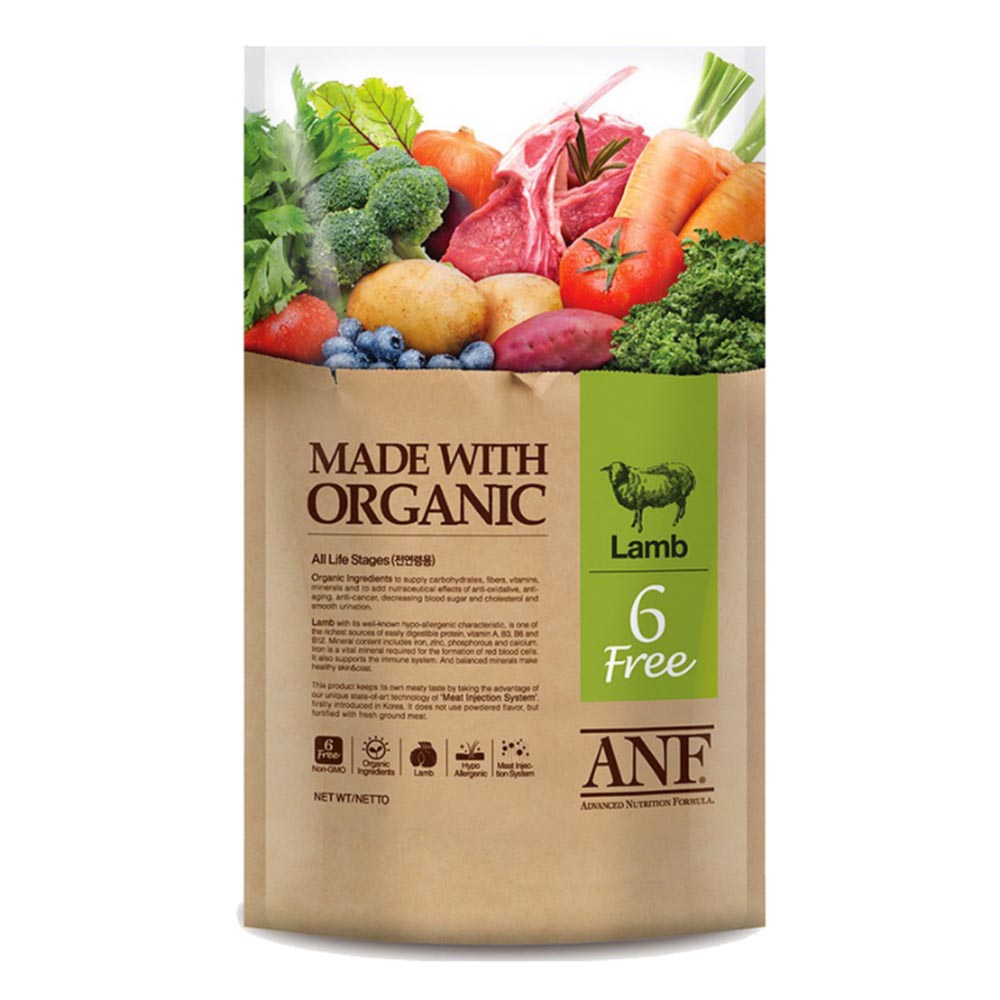 ANF 6FREE Thức Ăn Hạt Hữu Cơ Dành Cho Cún Trên 6 Tháng Tuổi Vị Cừu, Bò, Cá Hồi
