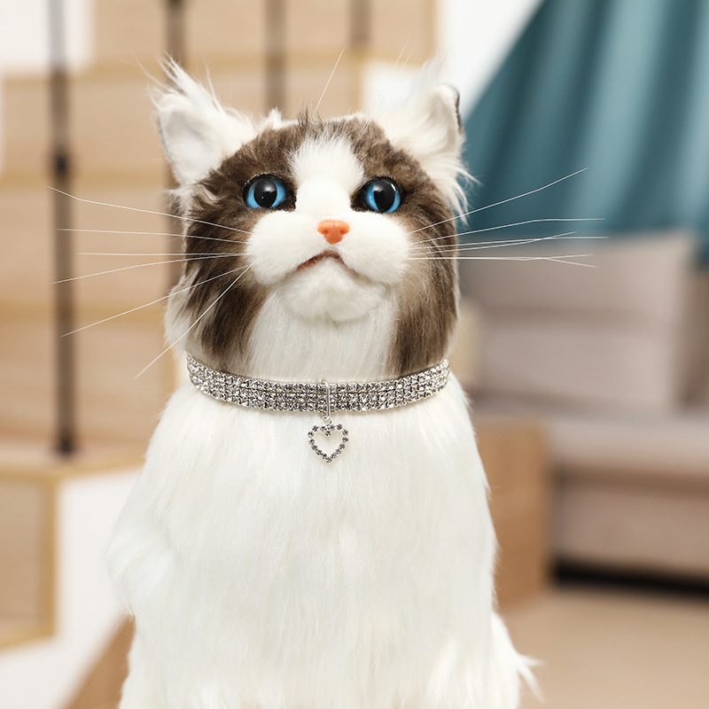 Phụ Kiện Chó Mèo - Vòng Cổ Đính Đá Pha Lê Sáng Bóng
