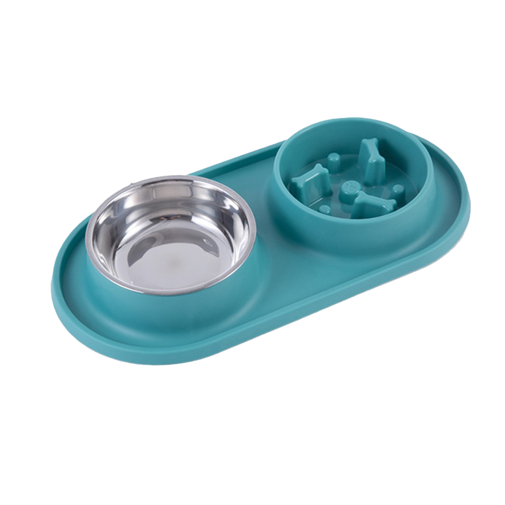 Bát Ăn Chén Ăn - Khay Ăn Đôi, Kèm Bát Ăn Chậm, Chống nghẹn, Chống kiến, Chống lật cho Chó Mèo