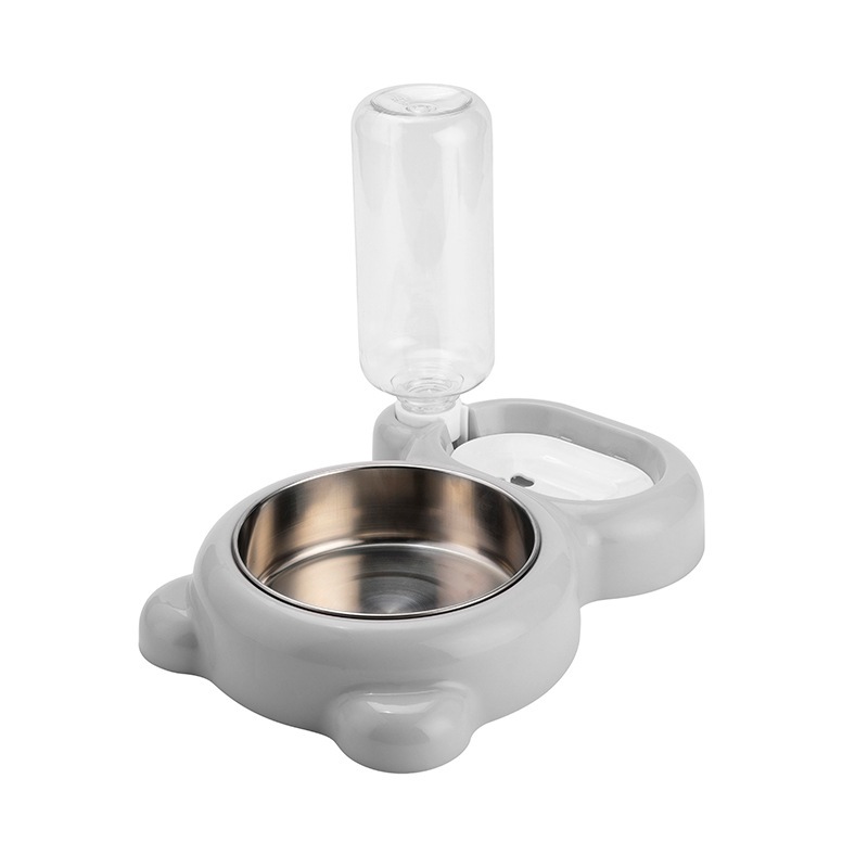 Bát Ăn Chén Ăn - Khay Ăn Hình Thú Có Bình Nước Tự Động Cho Chó Mèo