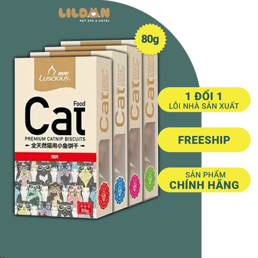 LUSCIOUS (80g) Bánh Thưởng Snack Thưởng - Bánh Quy Thưởng Cao Cấp Dành Cho Mèo