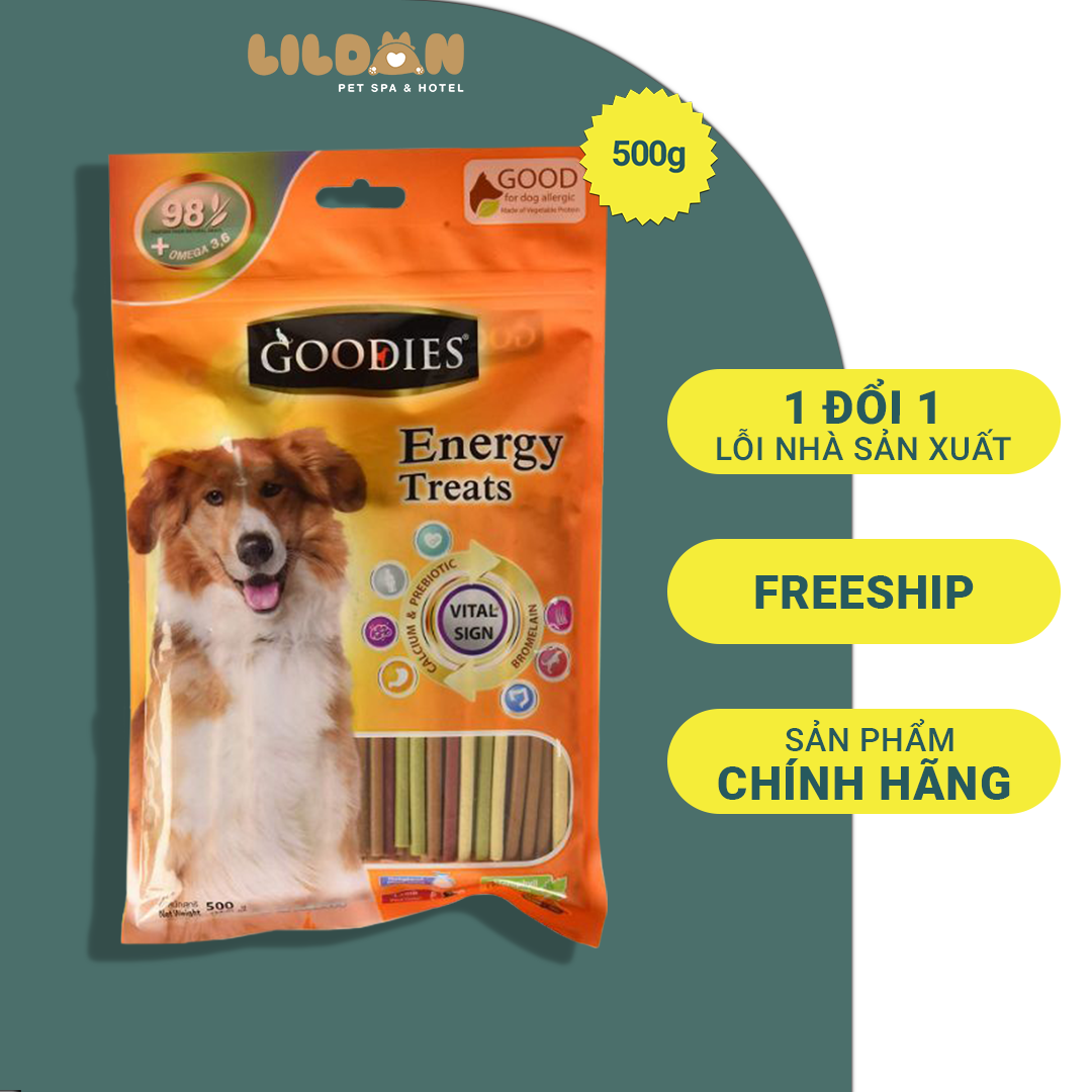 GOODIES (500g) Bánh Thưởng Snack Thưởng - Xương Gặm Sạch Răng Thơm Miệng Cho Chó