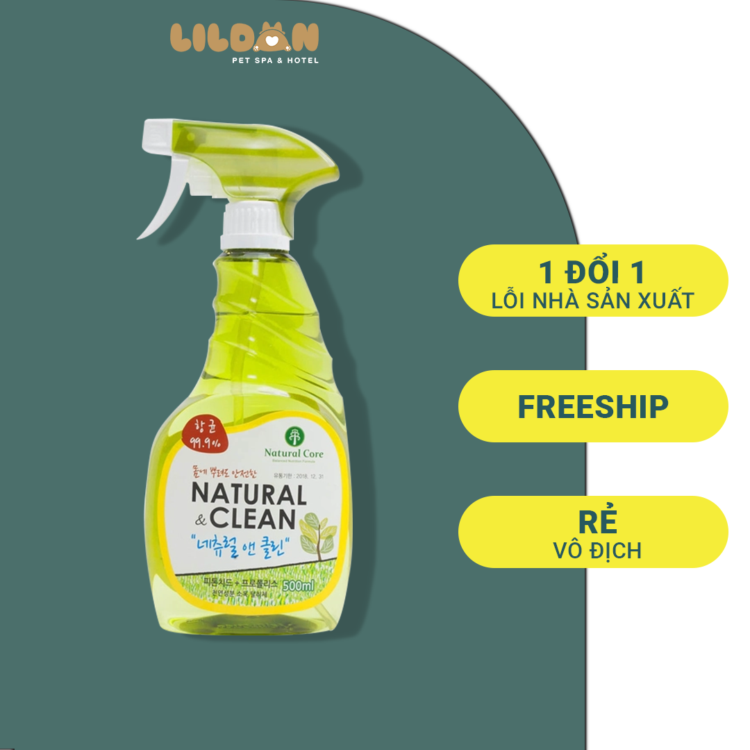 NATURAL CLEAN (500ml) Xịt Khử Mùi Diệt Khuẩn Chiết Xuất Thiên Nhiên