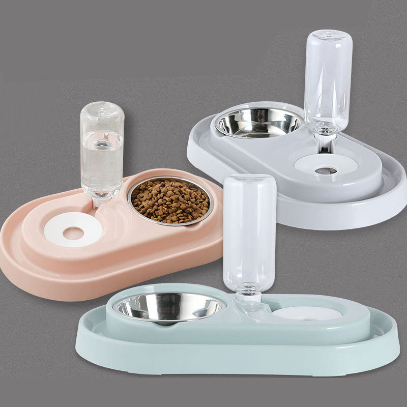 Bát Ăn Chén Ăn - Khay Ăn Chống Kiến Có Bình Nước Tự Động Cho Chó Mèo
