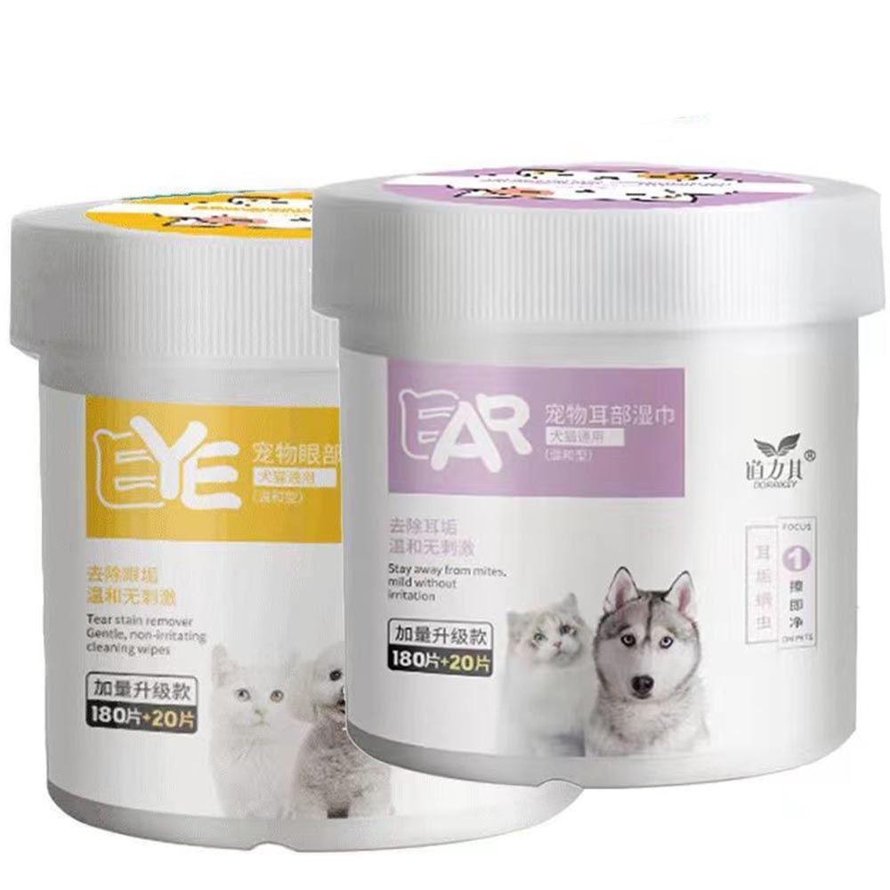 DORRIKEY (200 miếng) Khăn Lau Vết Ố Mắt Dành Cho Chó Mèo
