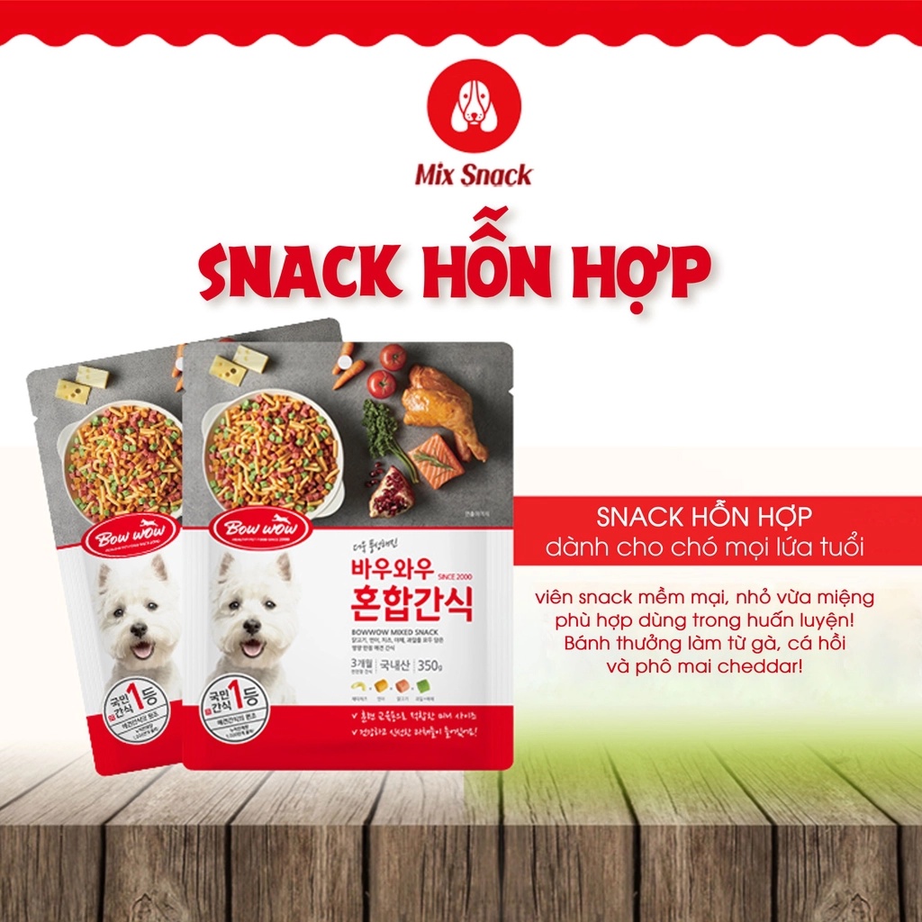 BOWWOW Bánh Thưởng Snack Thưởng - Bánh Thưởng Snack Hỗn Hợp Cho Chó