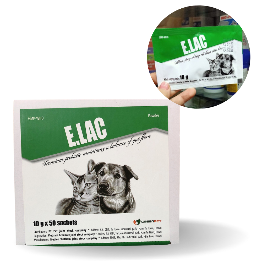 Men E.lac - Men Tiêu Hóa Trị Tiêu Chảy Chó Mèo
