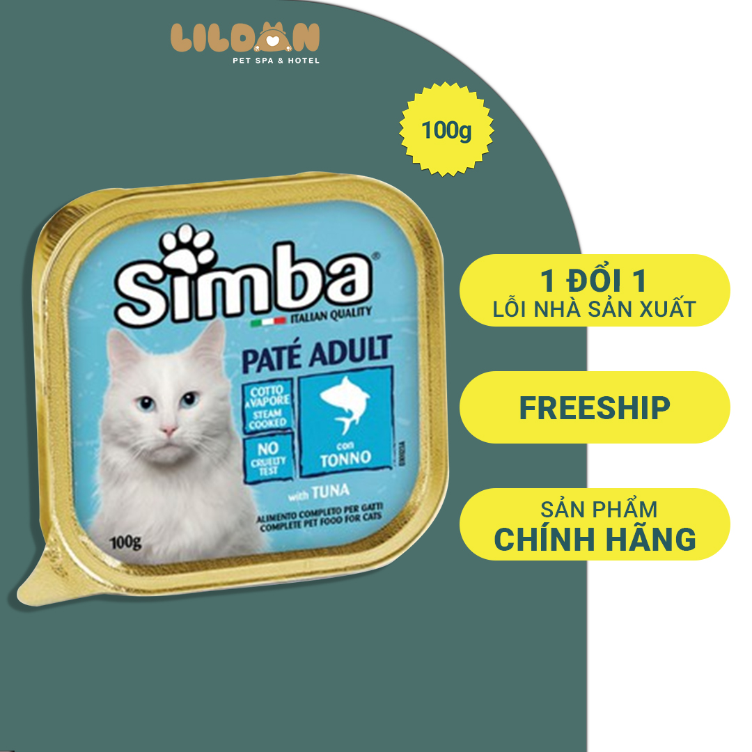 Simba (100g) Pate Thịt Dành Cho Mèo Vị Cá Tuyết Trắng với Cá Ngừ
