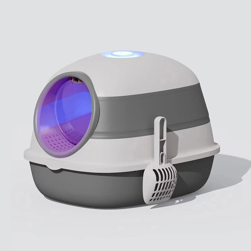 Nhà Vệ Sinh Cho Mèo Cỡ Siêu Lớn Kín Toàn Bộ Có Đèn UV Diệt Khuẩn (Pin)