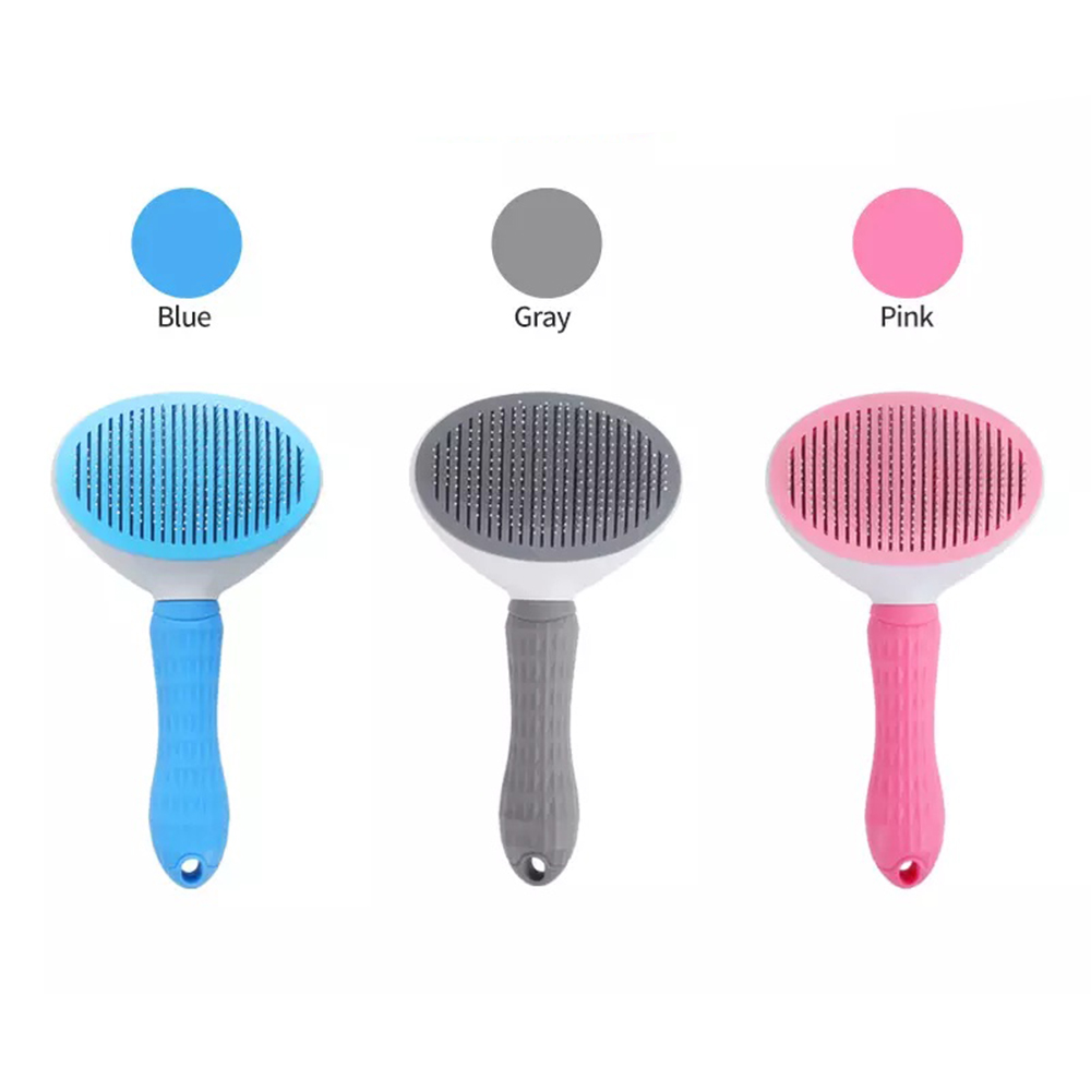Lược chải lông hình bầu dục có nút bấm, gỡ rối lông chó mèo