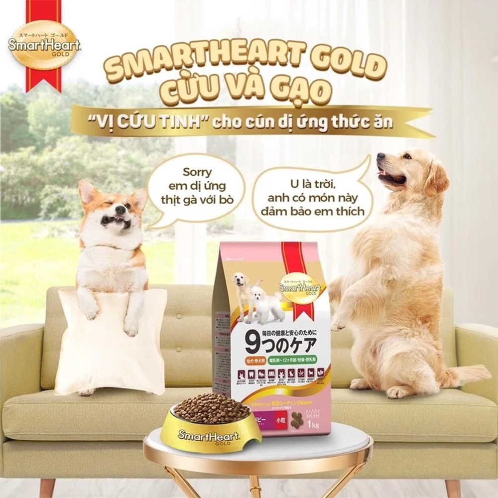 SMARTHEART GOLD (1kg) Thức Ăn Hạt Dinh Dưỡng Cho Chó Con Và Chó Trưởng Thành
