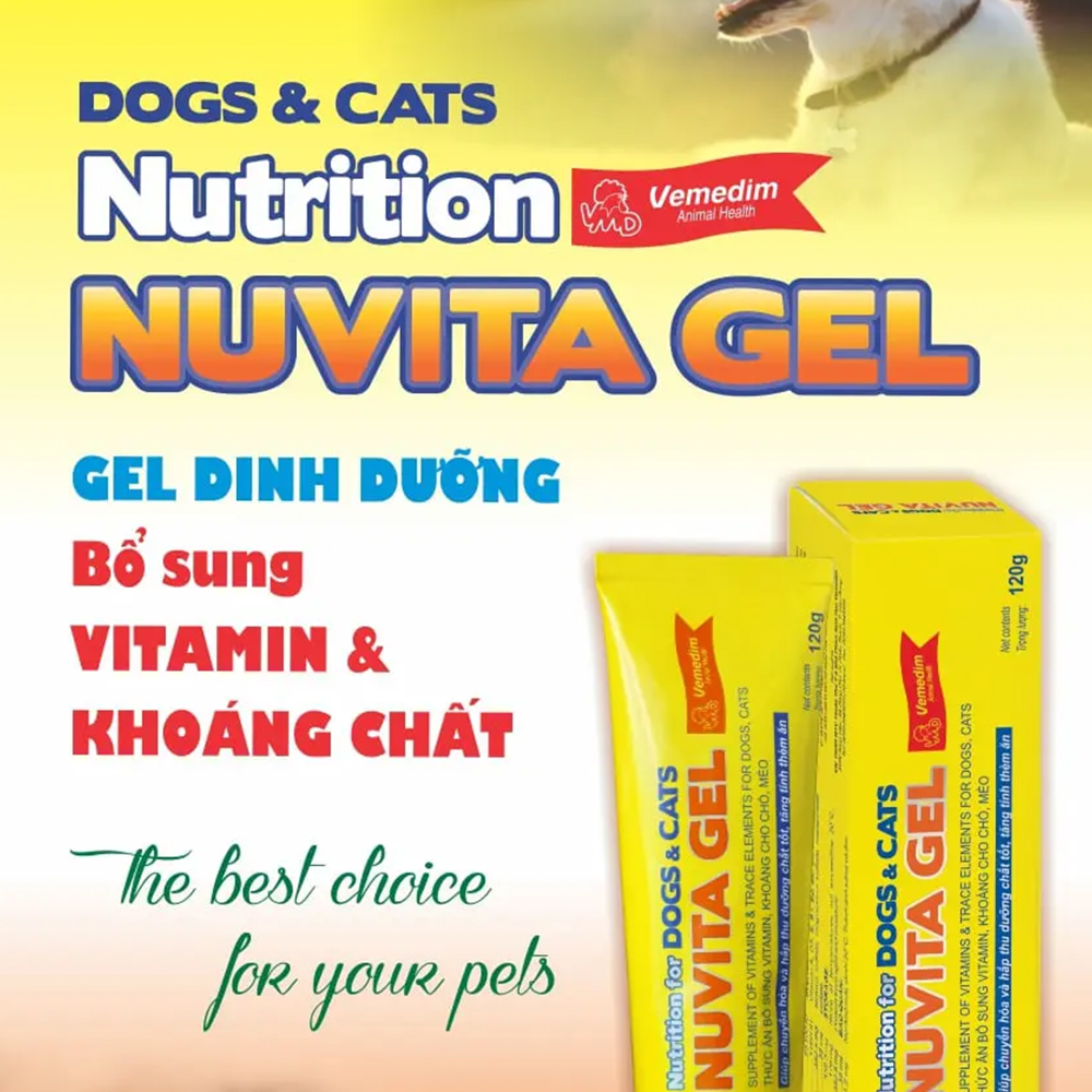 NUVITA GEL VEMEDIM - Gel Dinh Dưỡng Dành Cho Chó Mèo Bổ Sung Khoáng Chất - 120g