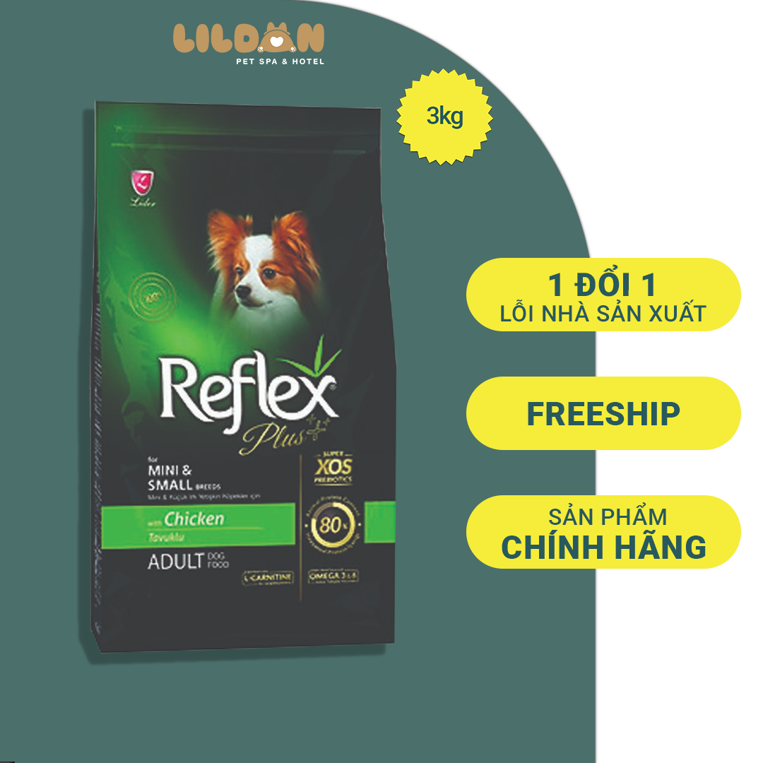 REFLEX PLUS Adult (3kg) Thức Ăn Hạt Khô Dành Cho Giống Chó Nhỏ và Siêu Nhỏ Đã Trưởng Thành