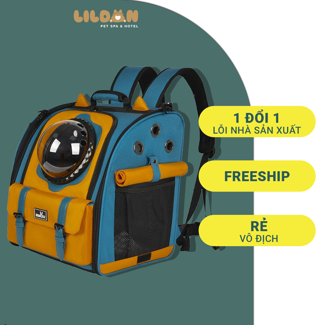 Balo Vận Chuyển Chó Mèo Phi Hành Gia 2 Tone Màu