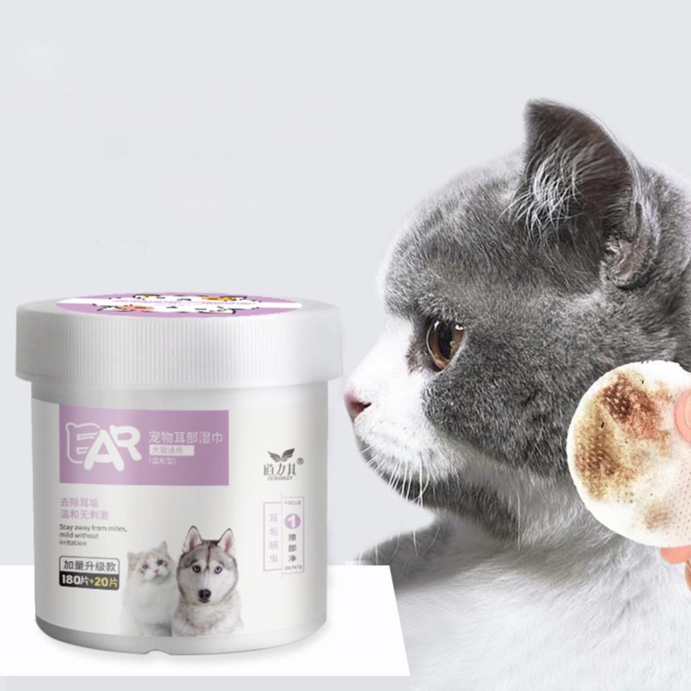 DORRIKEY (200 miếng) Khăn Lau Vết Ố Mắt Dành Cho Chó Mèo