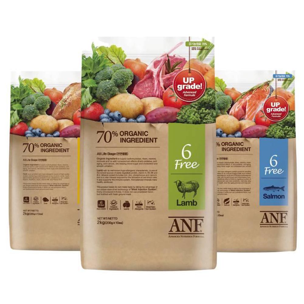 ANF 6FREE Thức Ăn Hạt Hữu Cơ Dành Cho Cún Trên 6 Tháng Tuổi Vị Cừu, Bò, Cá Hồi
