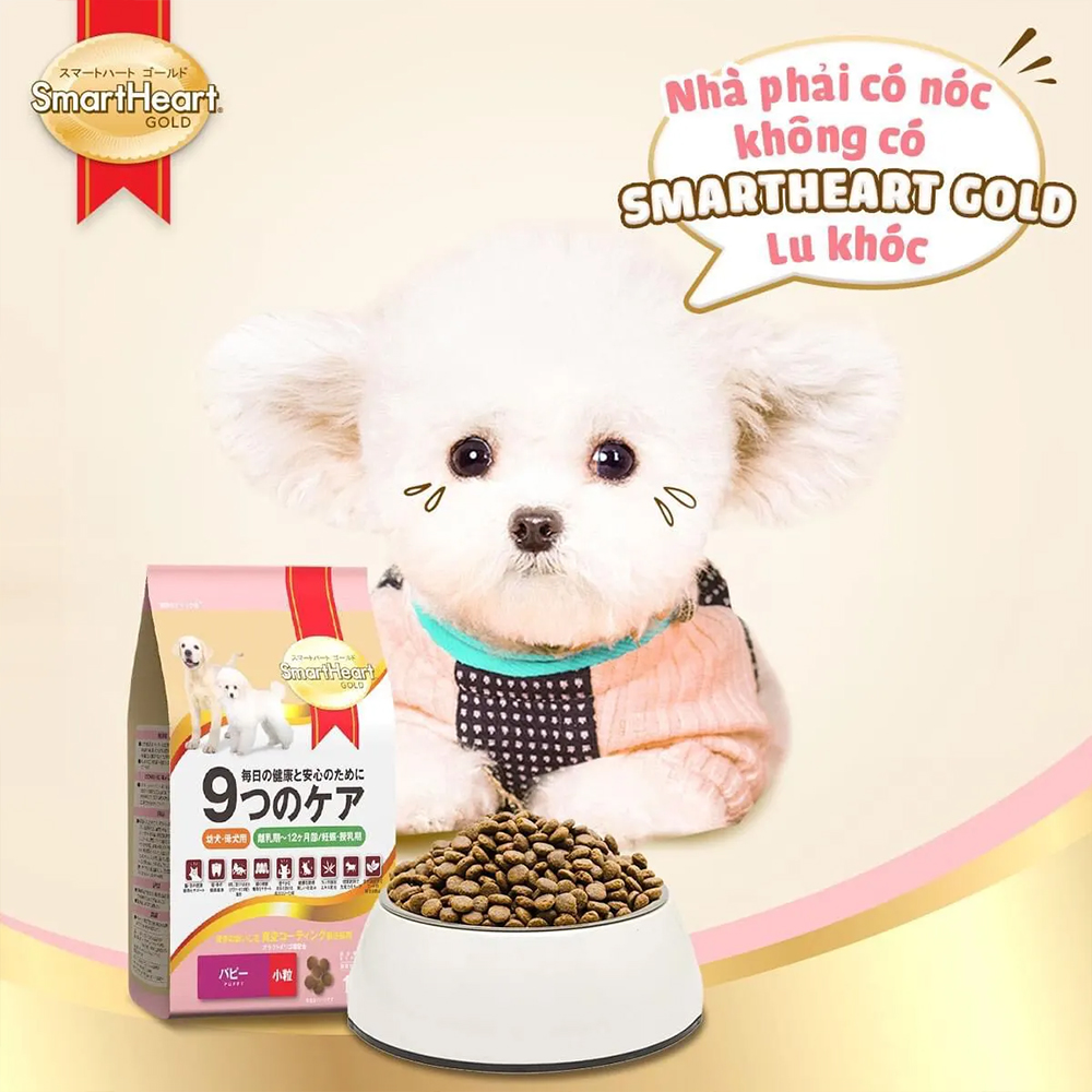 SMARTHEART GOLD (1kg) Thức Ăn Hạt Dinh Dưỡng Cho Chó Con Và Chó Trưởng Thành