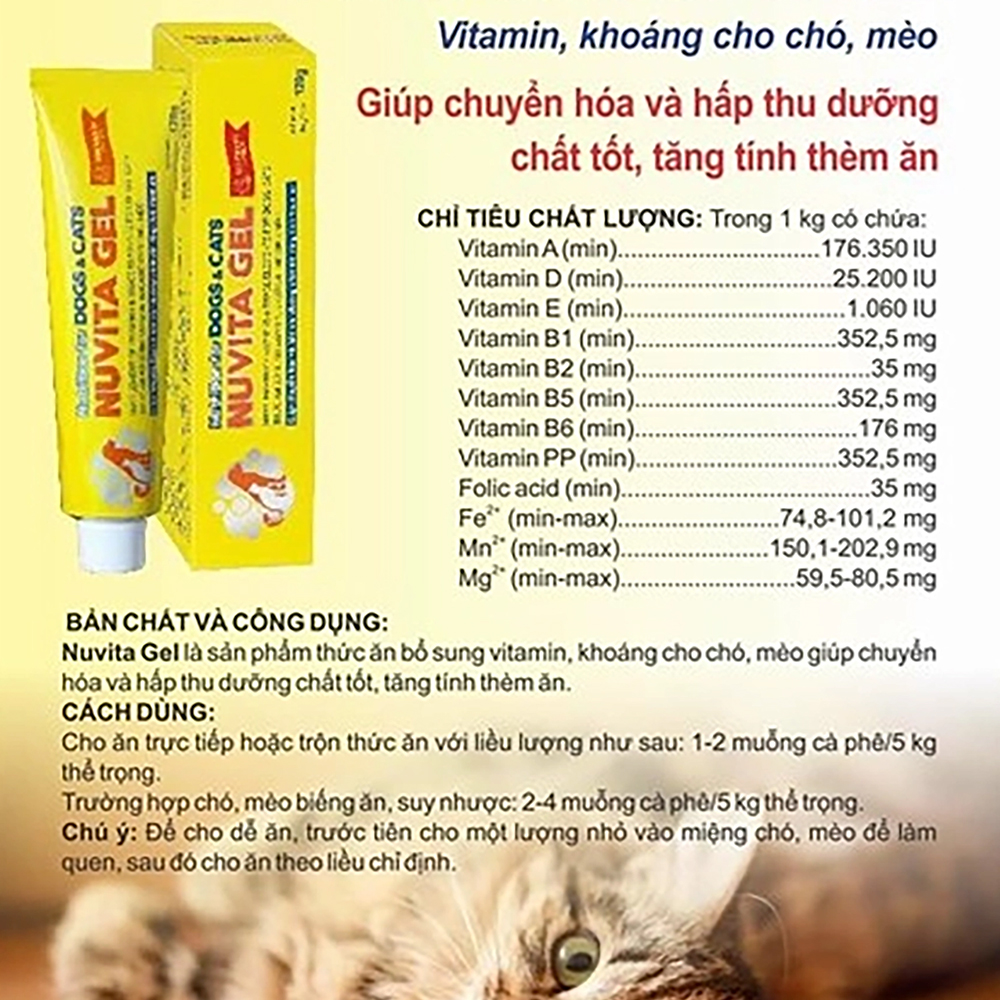 NUVITA GEL VEMEDIM - Gel Dinh Dưỡng Dành Cho Chó Mèo Bổ Sung Khoáng Chất - 120g