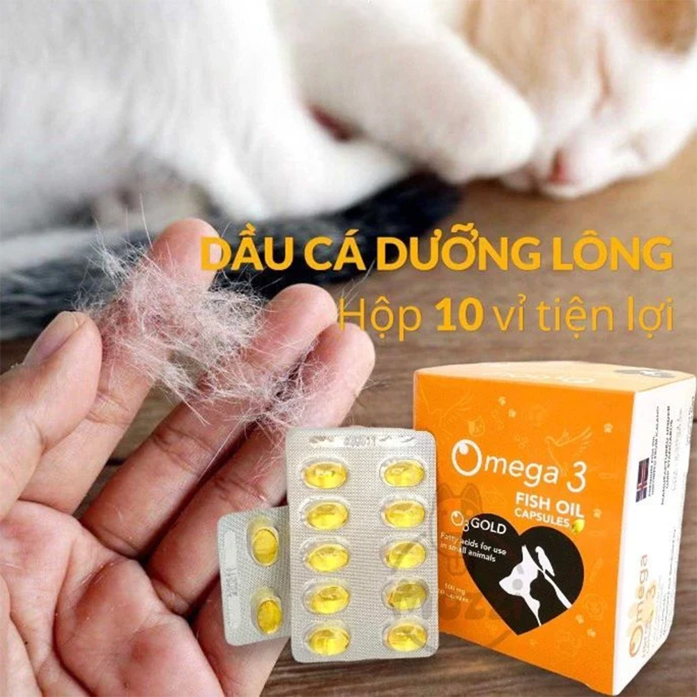 Omega 3 - Viên Dầu Cá Cho Chó Mèo (Vỉ 10 Viên)