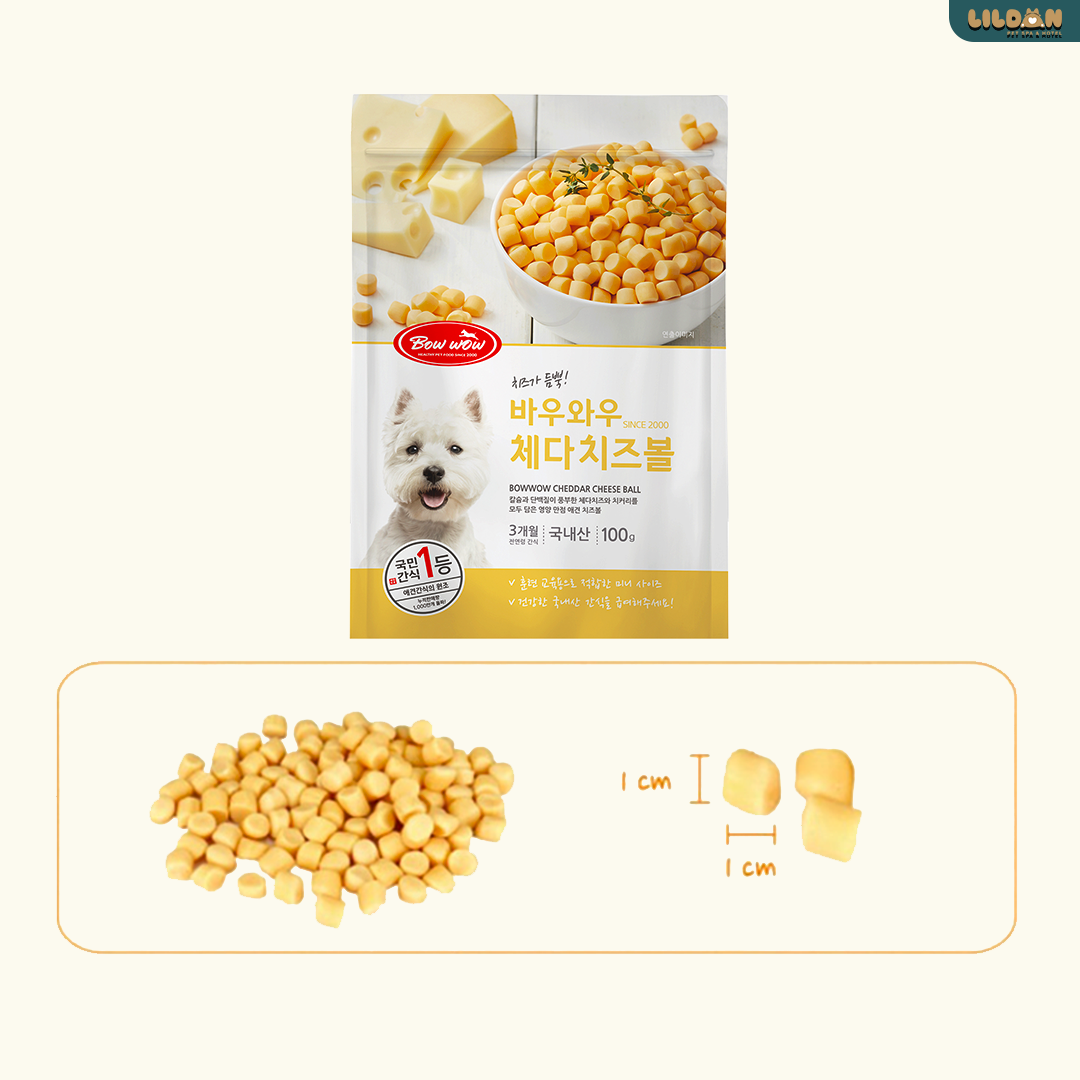 BOWWOW (100g) Bánh Thưởng Cho Chó - Phô Mai Viên Cheddar