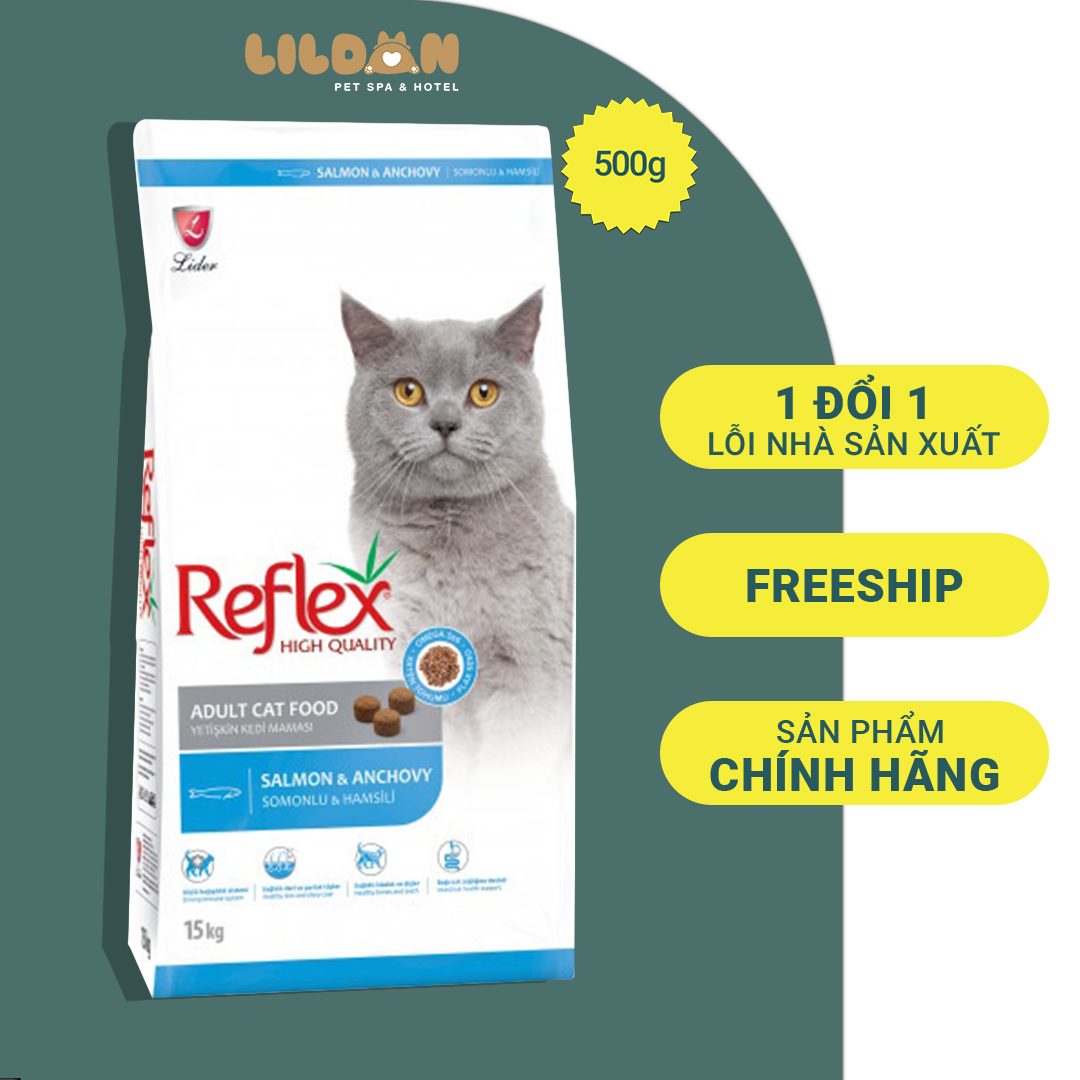 REFLEX (Chiết 500g) Thức Ăn Hạt Khô Dành Cho Mèo Con Và Mèo Trưởng Thành