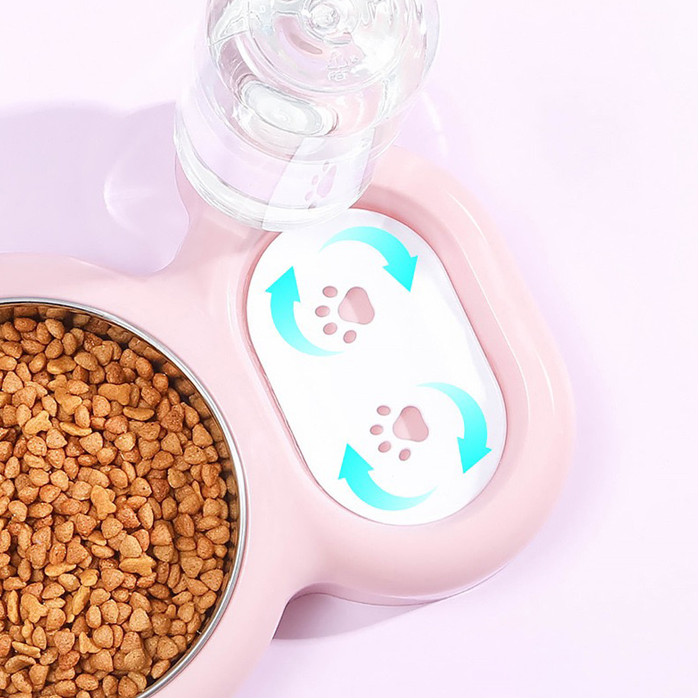 Bát Ăn Chén Ăn - Khay Ăn Hình Thú Có Bình Nước Tự Động Cho Chó Mèo