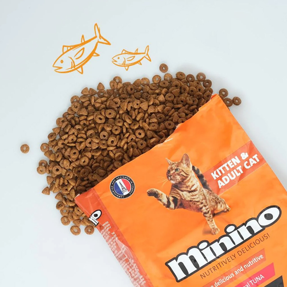 MININO Thức Ăn Hạt Khô Cho Mèo Con Và Mèo Trưởng Thanh