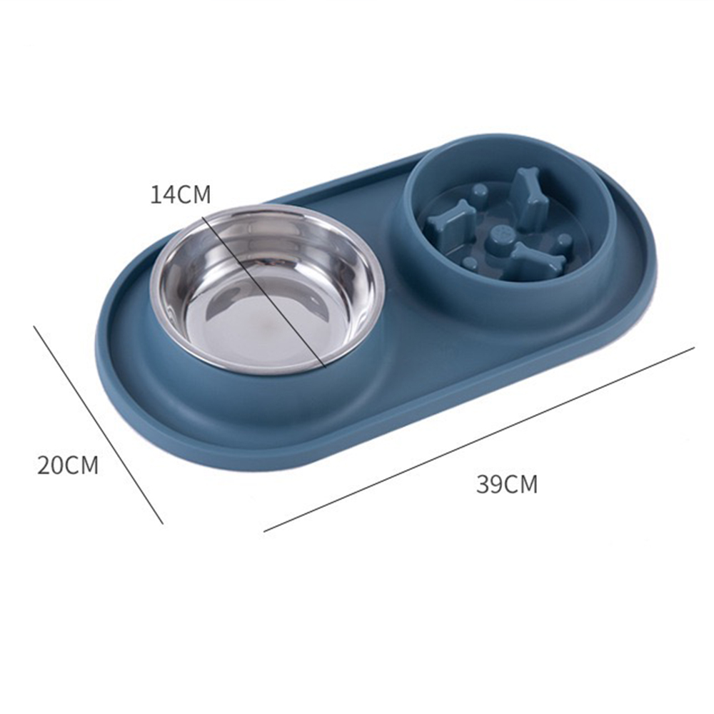 Bát Ăn Chén Ăn - Khay Ăn Đôi, Kèm Bát Ăn Chậm, Chống nghẹn, Chống kiến, Chống lật cho Chó Mèo