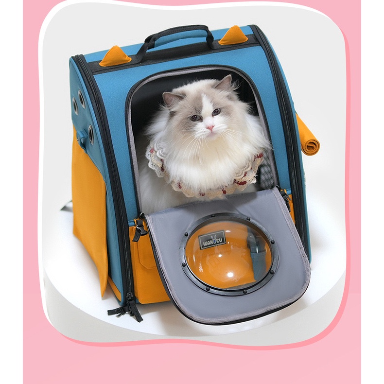 Balo Vận Chuyển Chó Mèo Phi Hành Gia 2 Tone Màu