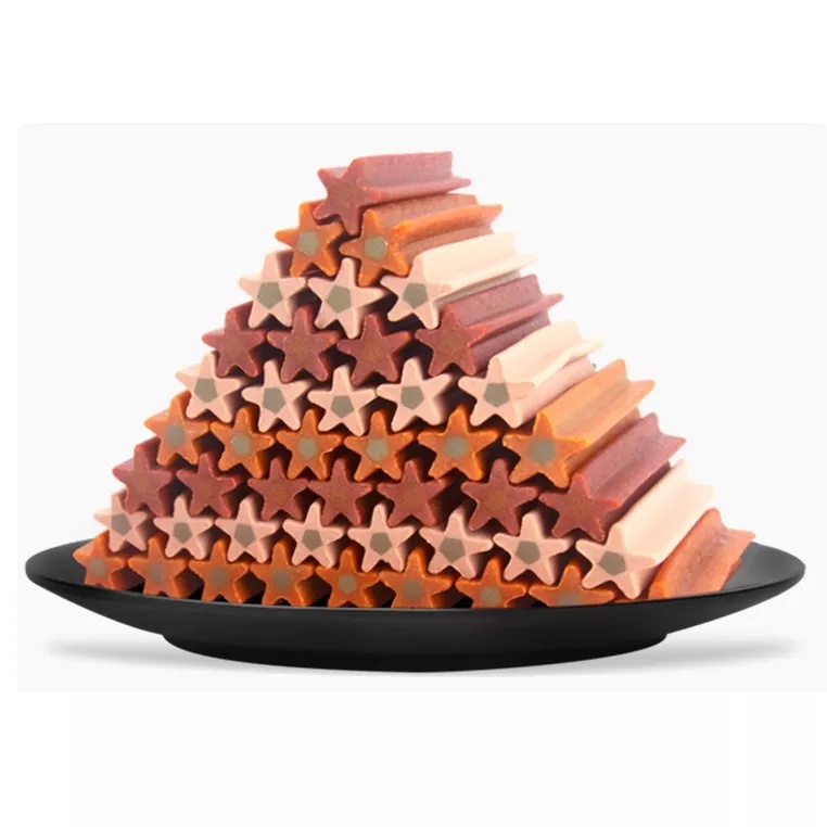 YAHO (200g) Bánh Thưởng Snack Thưởng - Bánh Thưởng Làm Sạch Răng Thơm Miệng Hình Ngôi Sao