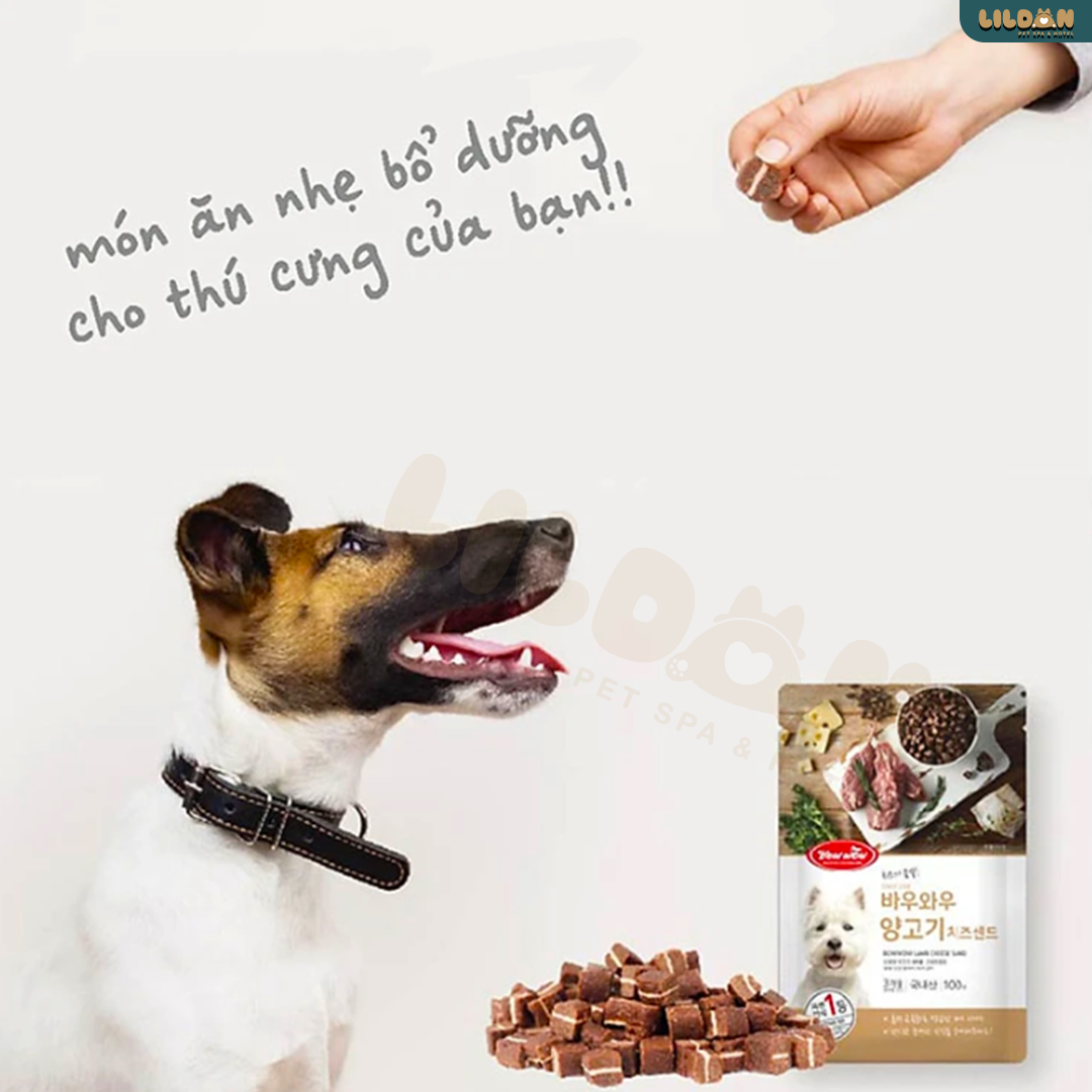 BOWWOW (100g) Bánh Thưởng Cho Chó - Viên Phô Mai Thịt Cừu