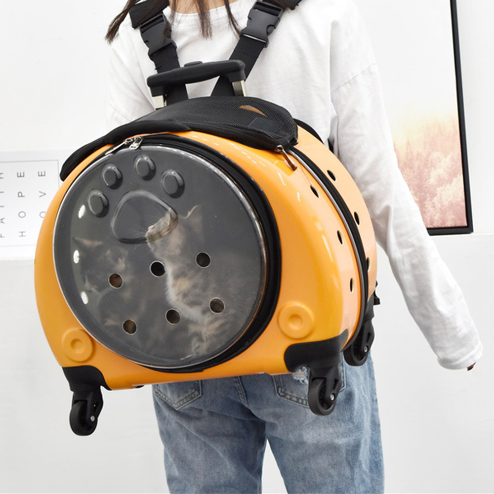 Balo, Vali Vận Chuyển Chó Mèo Có Bánh Xe Kéo Tiện Lợi, Hàng Cao Cấp