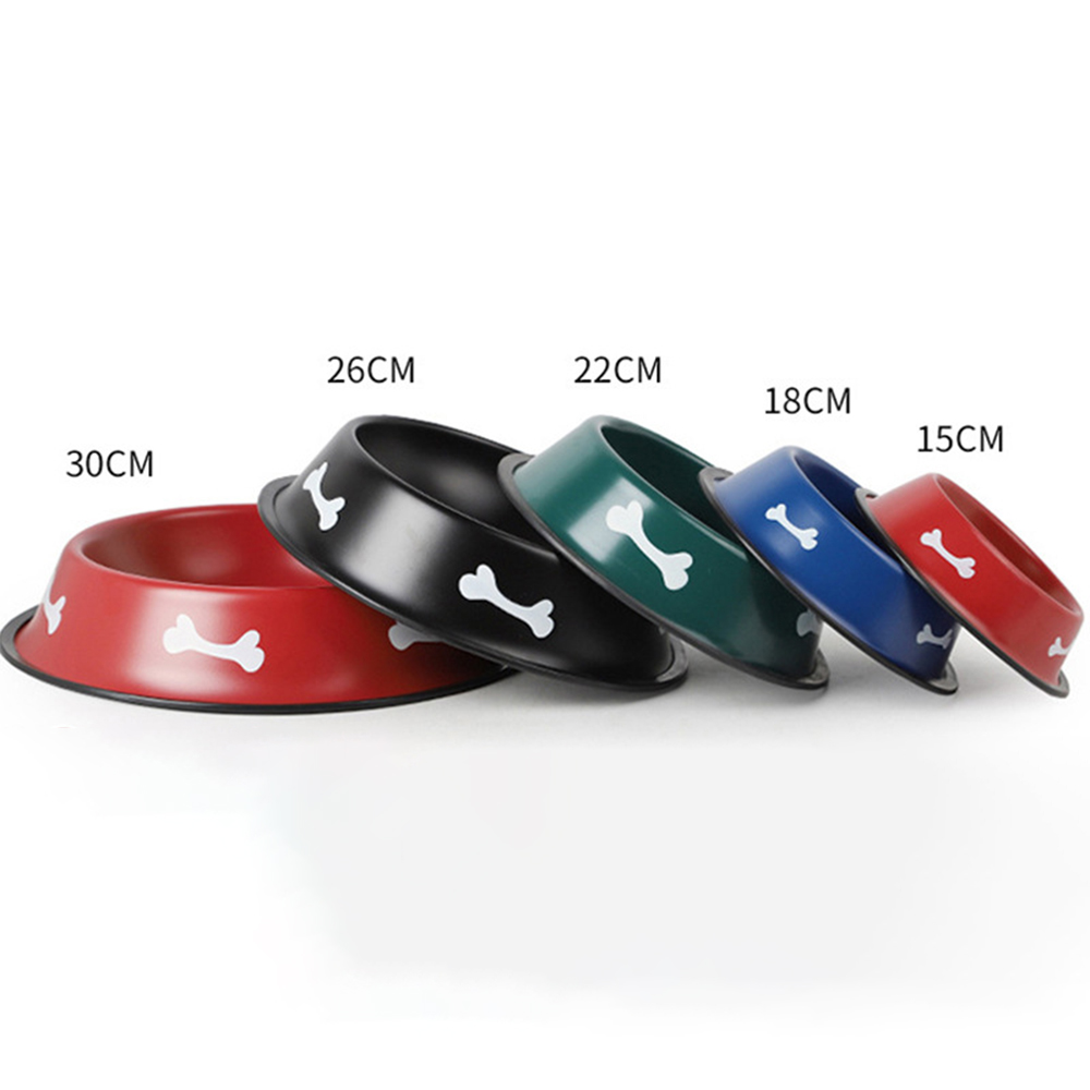 Bát Ăn Chén Ăn - Chén Inox Đế Cao Su Nhiều Màu Hình Xương Dành Cho Chó Mèo