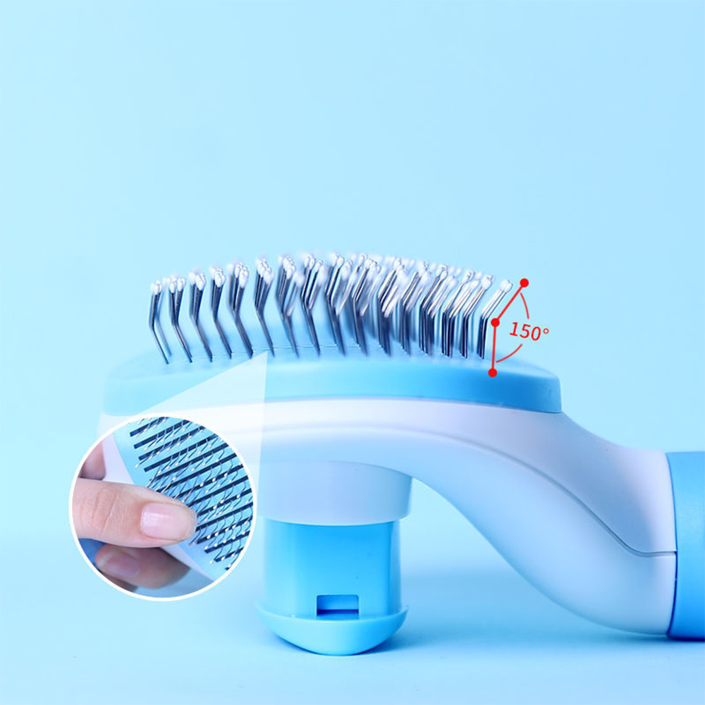 Lược chải lông hình bầu dục có nút bấm, gỡ rối lông chó mèo