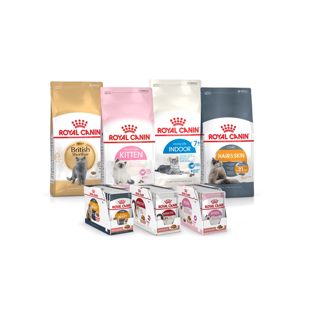 ROYAL CANIN Hairball, Indoor, Fit32, Kitten, Mother & Babycat, Hair & Skin - Thức ăn hạt khô dành cho mèo yêu