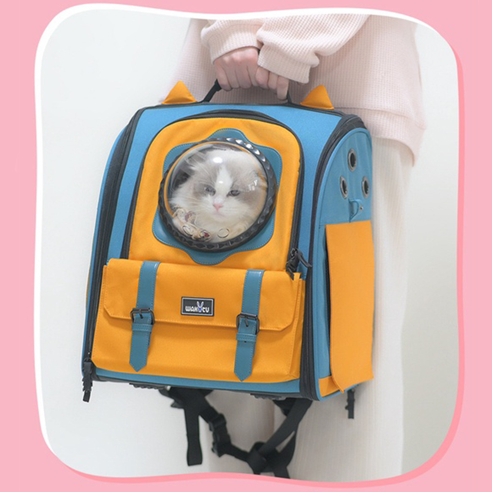 Balo Vận Chuyển Chó Mèo Phi Hành Gia 2 Tone Màu
