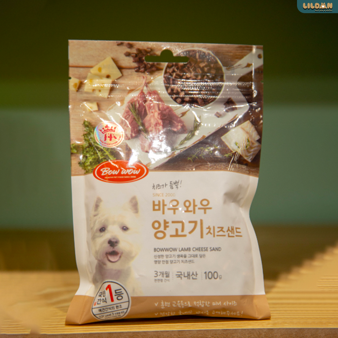 BOWWOW (100g) Bánh Thưởng Cho Chó - Viên Phô Mai Thịt Cừu