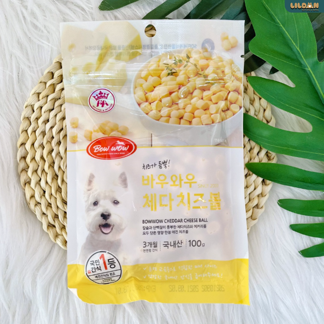 BOWWOW (100g) Bánh Thưởng Cho Chó - Phô Mai Viên Cheddar