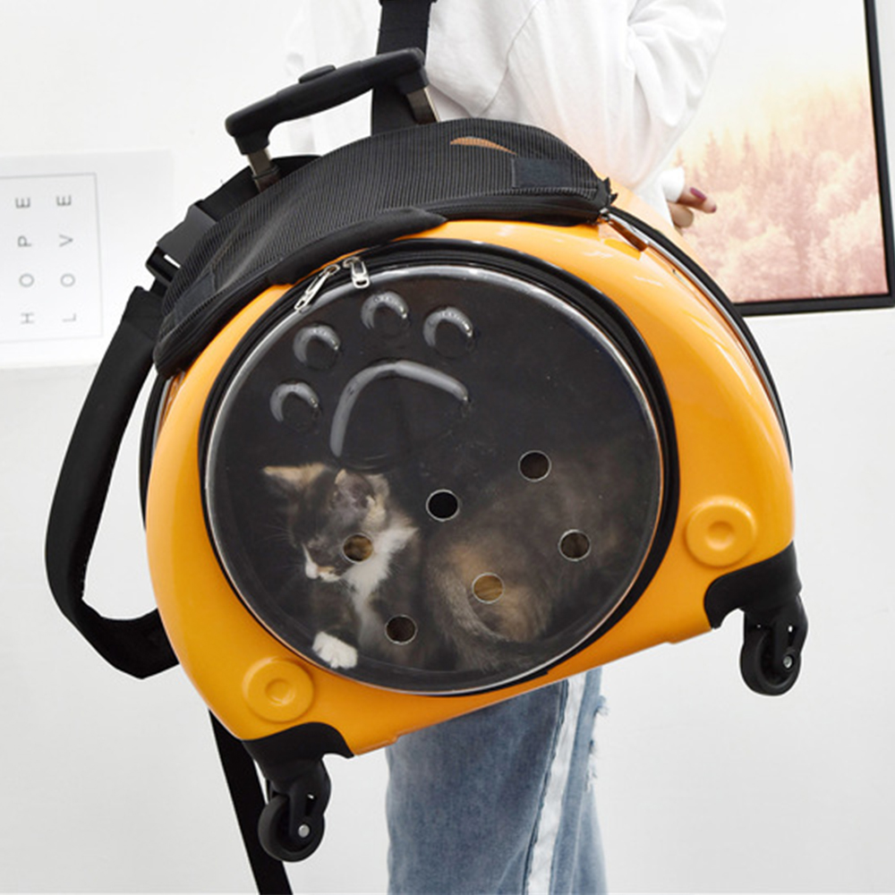 Balo, Vali Vận Chuyển Chó Mèo Có Bánh Xe Kéo Tiện Lợi, Hàng Cao Cấp