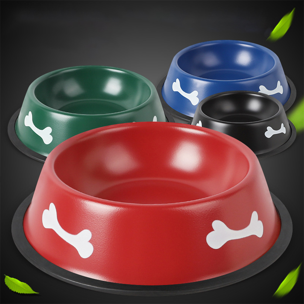 Bát Ăn Chén Ăn - Chén Inox Đế Cao Su Nhiều Màu Hình Xương Dành Cho Chó Mèo
