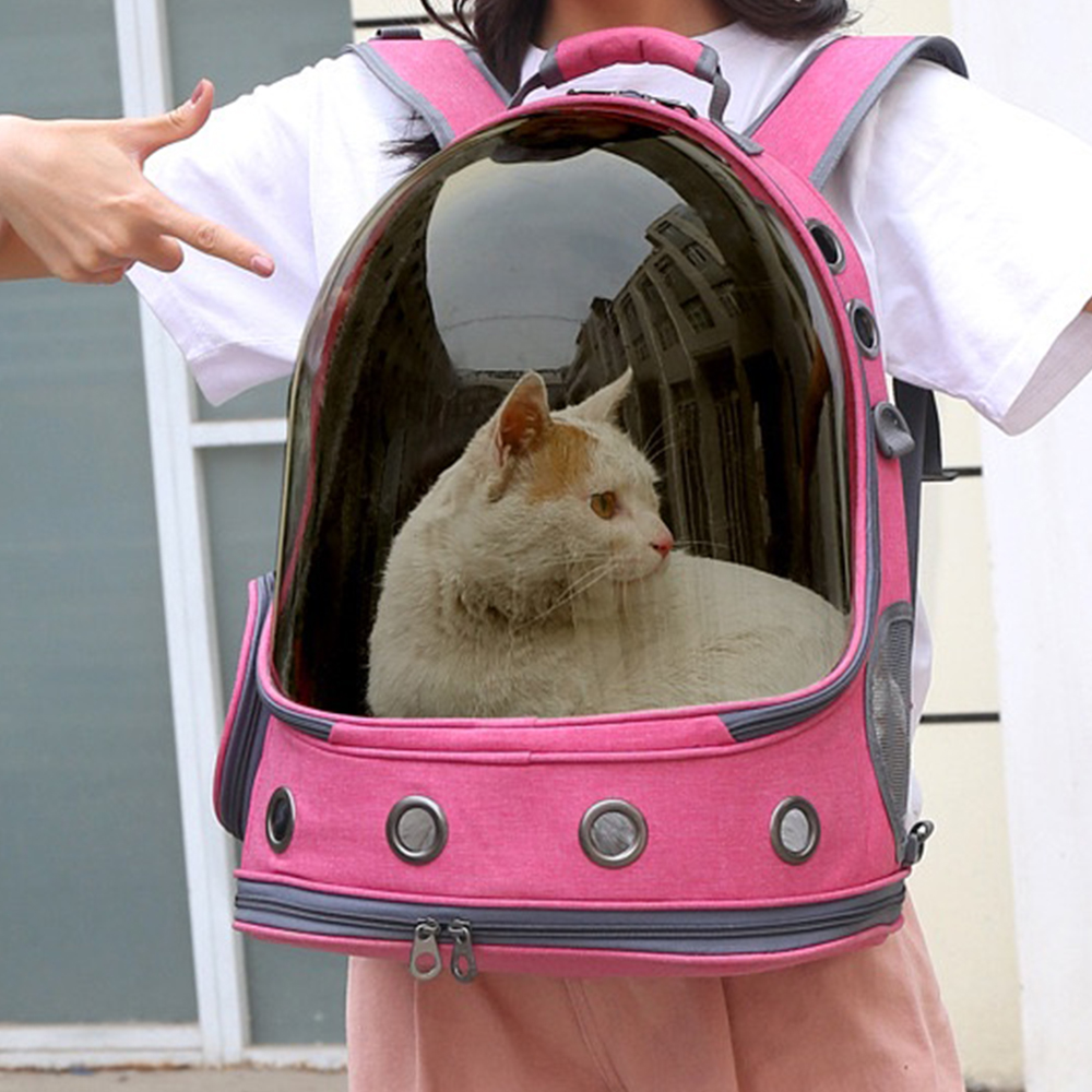 Balo Vận Chuyển Chó Mèo Phi Hành Gia Trong Suốt, Kính Chống Nắng