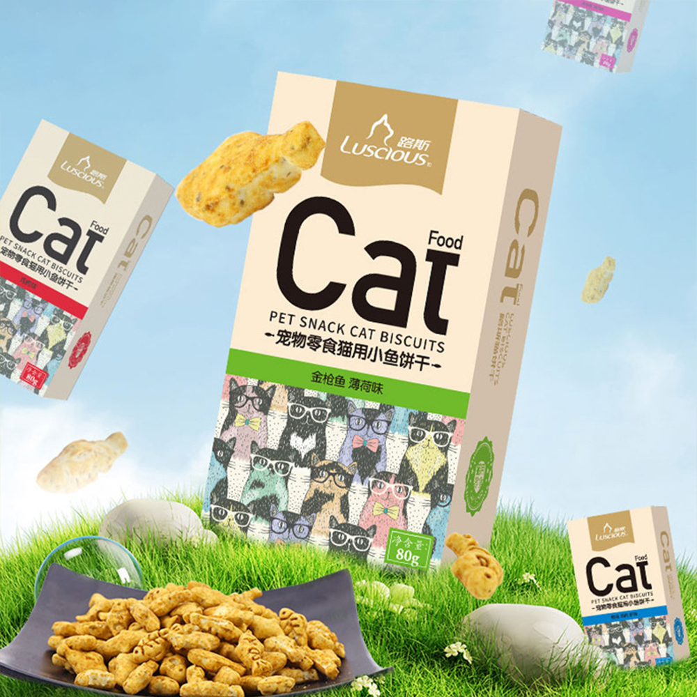 LUSCIOUS (80g) Bánh Thưởng Snack Thưởng - Bánh Quy Thưởng Cao Cấp Dành Cho Mèo