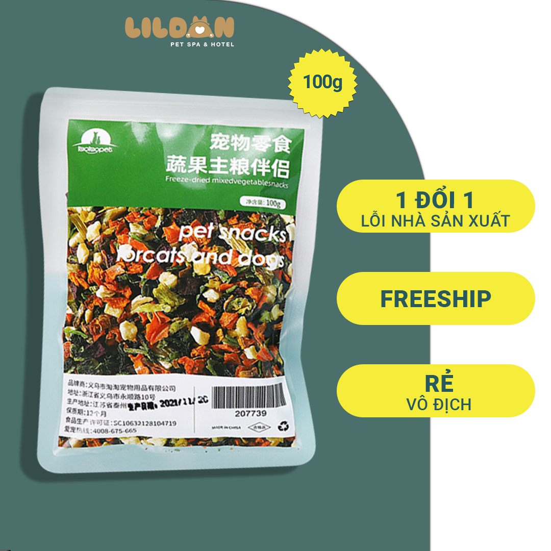 TAOTAOPETS (100g) Rau Củ Sấy Khô Cung Cấp Dinh Dưỡng Cho Chó Mèo
