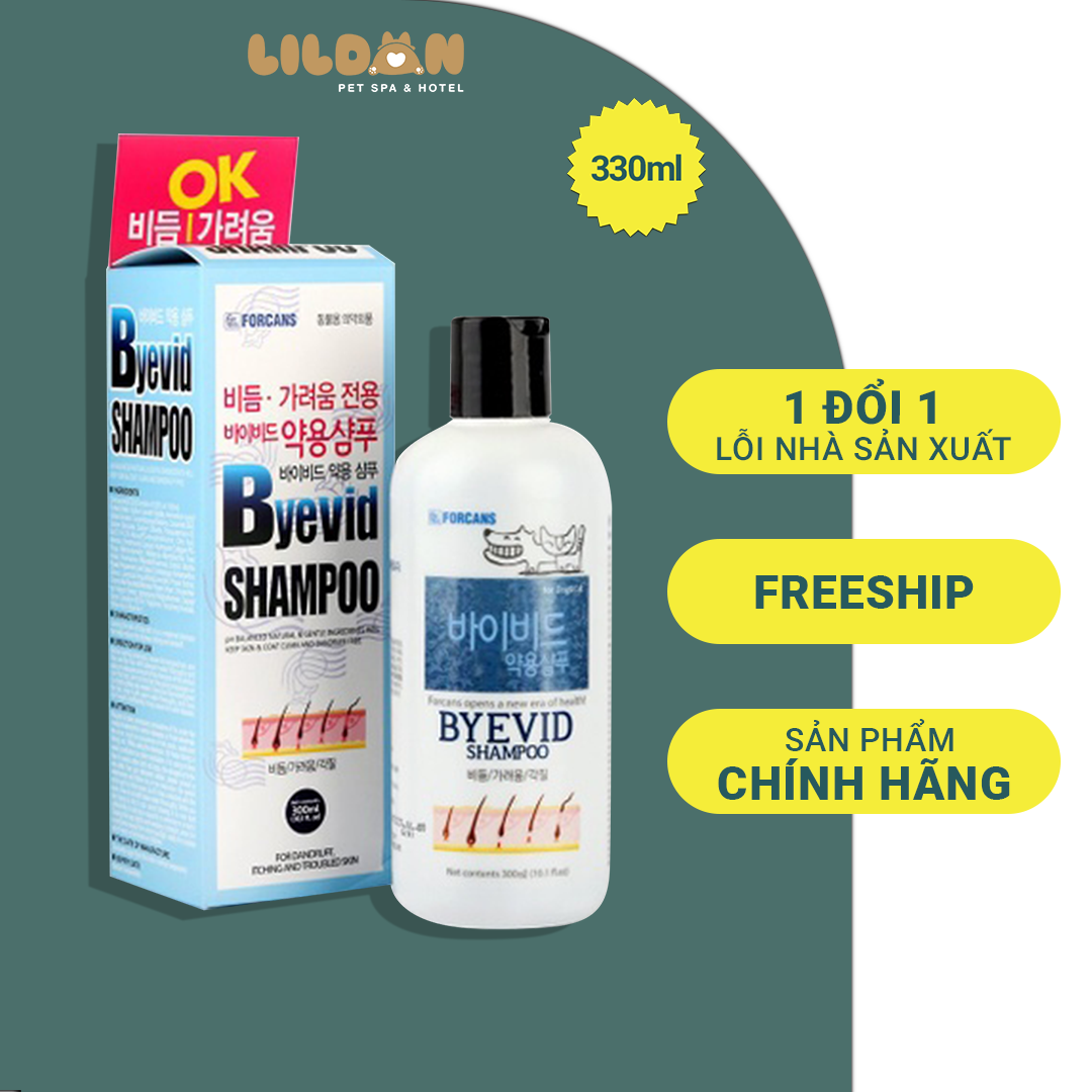 FORCANS (330ml) Dầu Gội Byevid Dành Cho Chó Bị Bệnh Ngoài Da